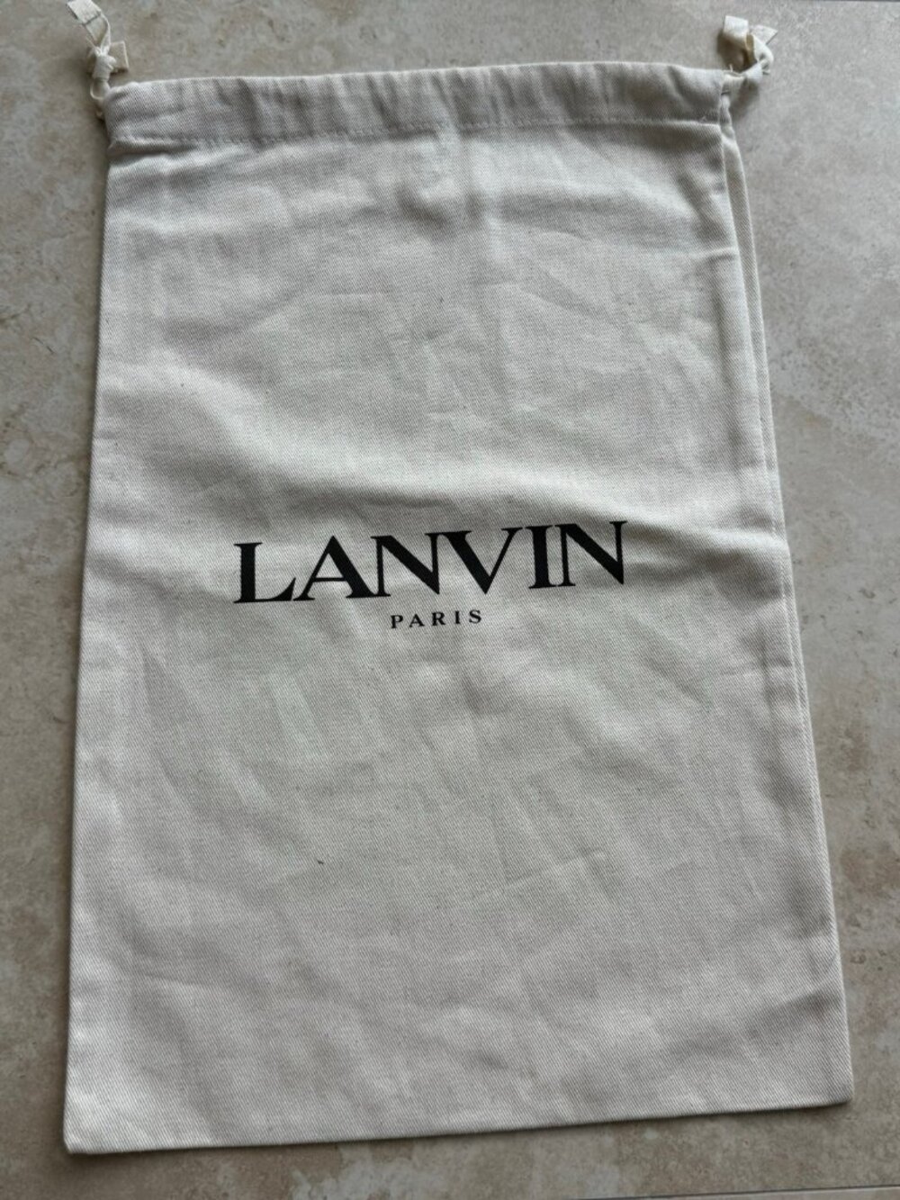 Lanvin Dust Bag Storage Drawstring Ivory 100% Cotton 16" X 11''